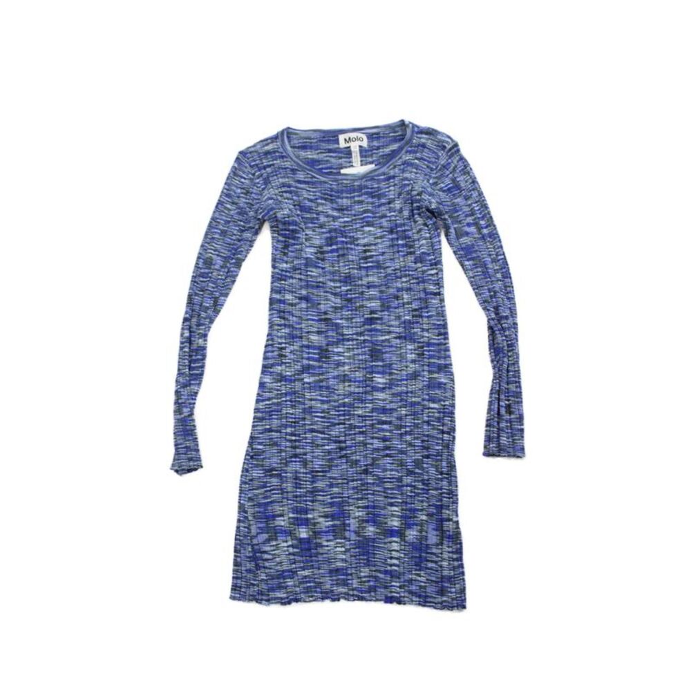Molo Childrens Girls Long Sleeves Sweater Dress Blue Size 9-10